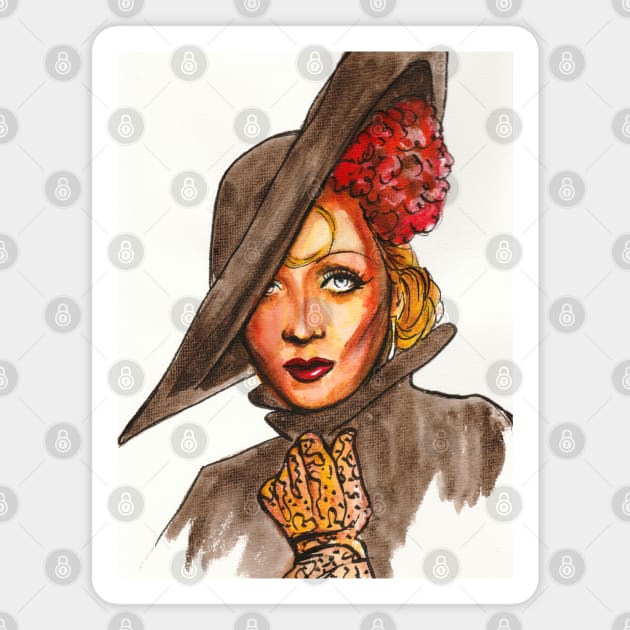 Marlene Dietrich Magnet by Svetlana Pelin